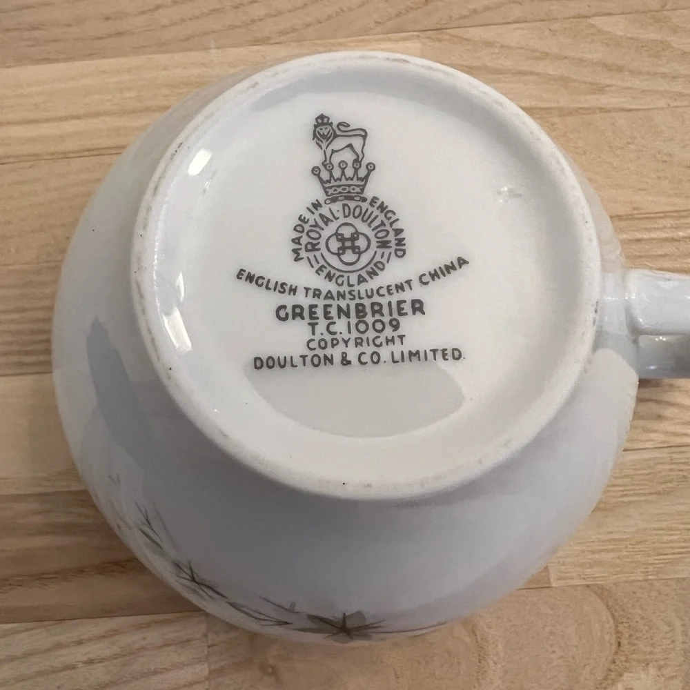 Royal Doulton Tea Cup and Saucer Set in Greenbrier Motif Rare